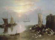 J.M.W. Turner sun rising through vapour:fishermen cleaning and selling fish oil on canvas